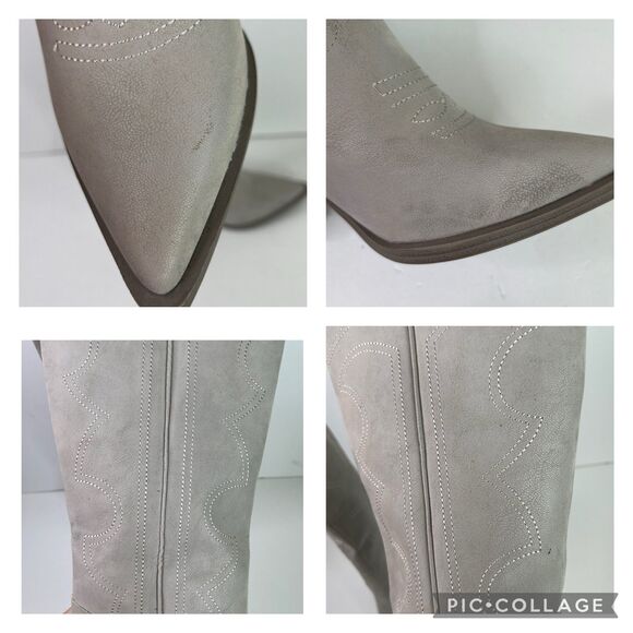 Mia Cowgirl Pull On Pinted Toes Boots Grey Size 8 #596 - Picture 10 of 12
